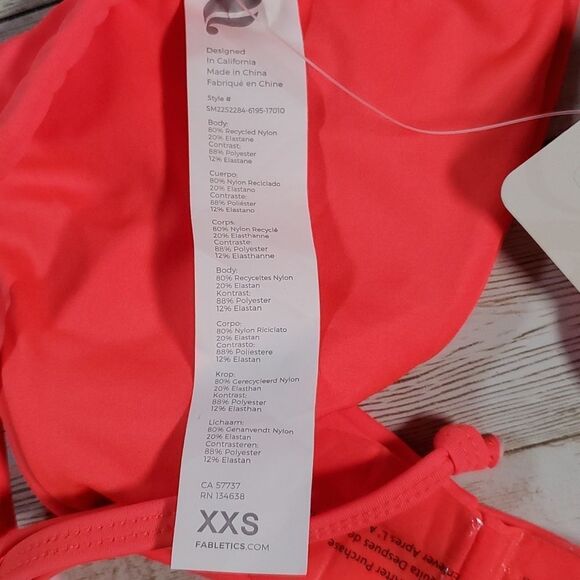 NEW Fabletics High-Cut Hi-Cut‎ String Bikini Bottom Neon Orange Size XXS 0-2 - Picture 8 of 10